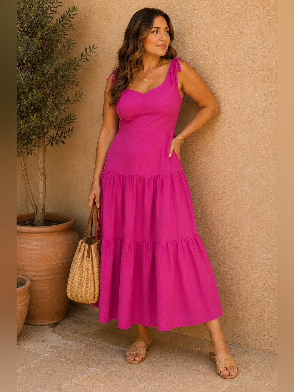 Kate Spade Poplin Tiered Maxi Dress Cottagecore Coastal Chic old money
